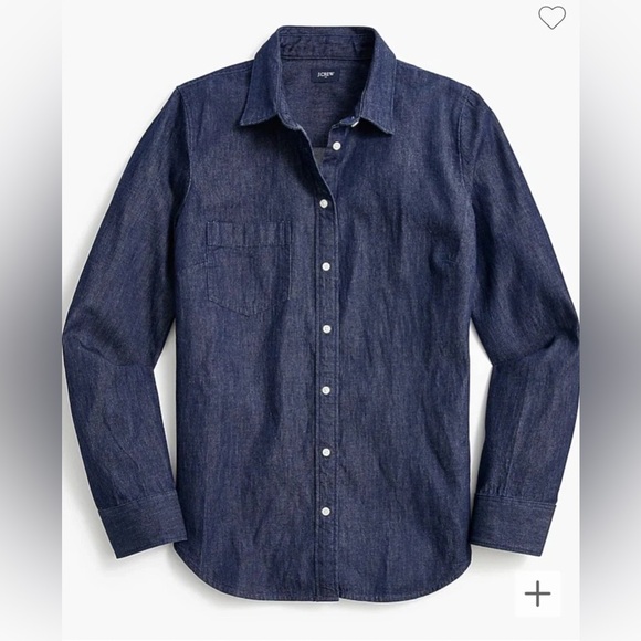 J.Crew Classic Denim Shirt In Signature Fit 100% Cotton Size Large - Picture 1 of 12